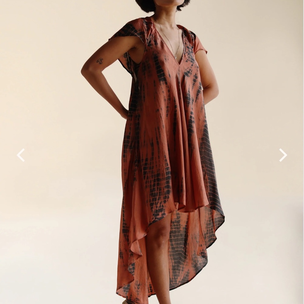 Fara Lana Silk High-Low Open Back Dress